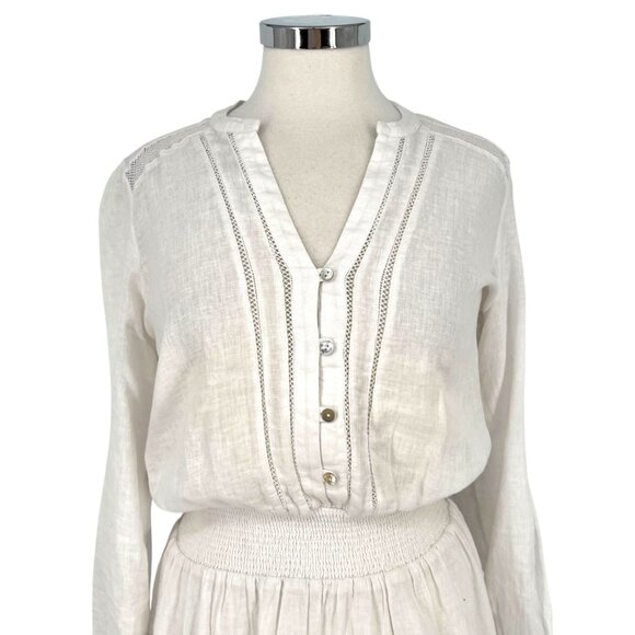 Rails Jasmine White Lace Detail Mini Dress Long Sleeve A-Line Size Small - Picture 2 of 16